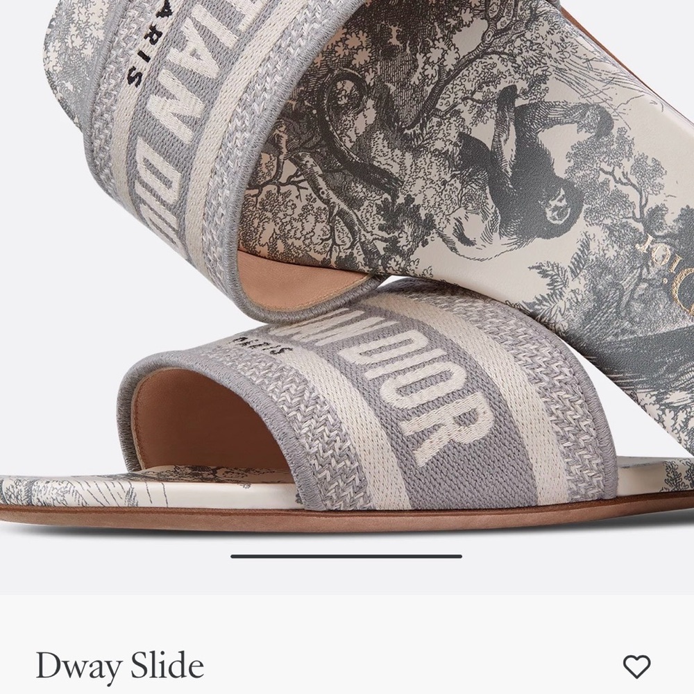 Dior Dway Gray Slide Sandals